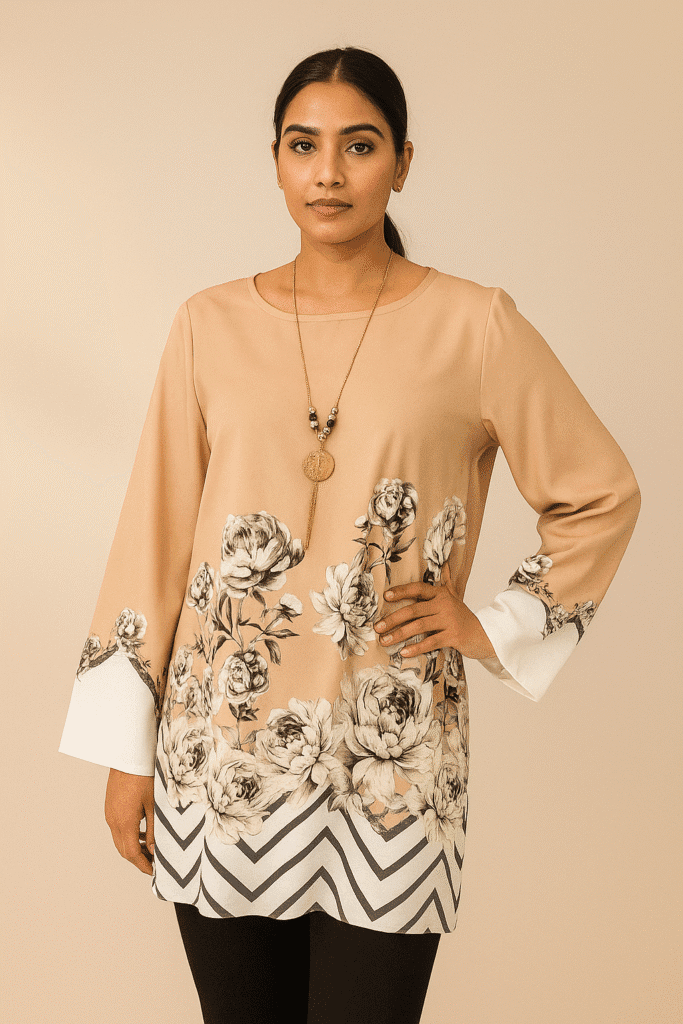 Elegant Printed Silk Shirt for Women – Casual & Formal Wear