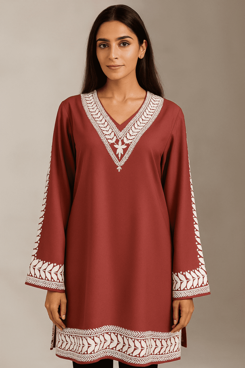 Modern Premium Embroidered 2-Pc Co-ord Set Modern Embroidered 2-Pc Co-ord Set for Women – Cotton Silk Outfit