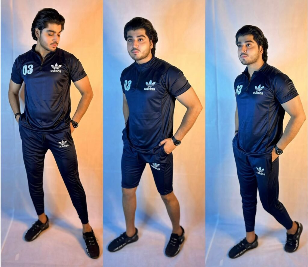 Stylish Men's Red Tracksuit Half-Zip Top – Casual & Sporty