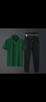 Top 5 Reasons to Buy Men's Stylish Green Polo T-shirt & Black Track Pants Set | Casual & Sporty Wear - Image 6