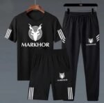 Men's Markhor 3-Piece Tracksuit – Black & White