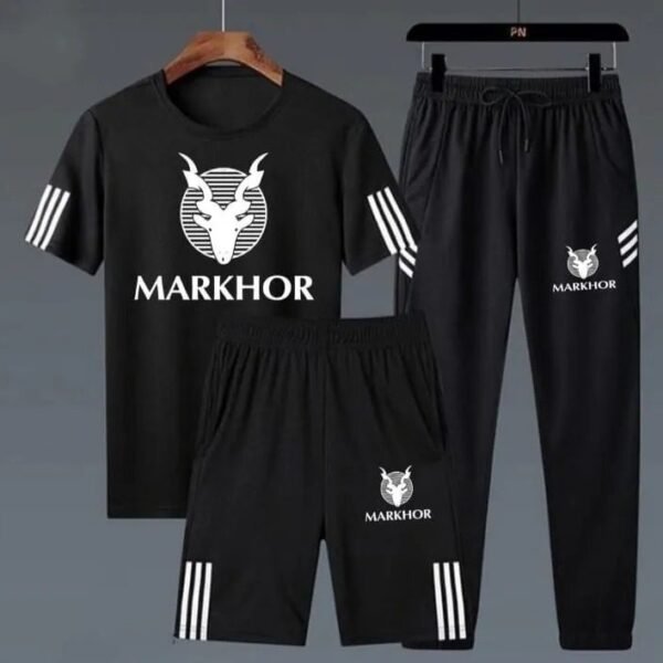 Men's Markhor 3-Piece Tracksuit – Black & White