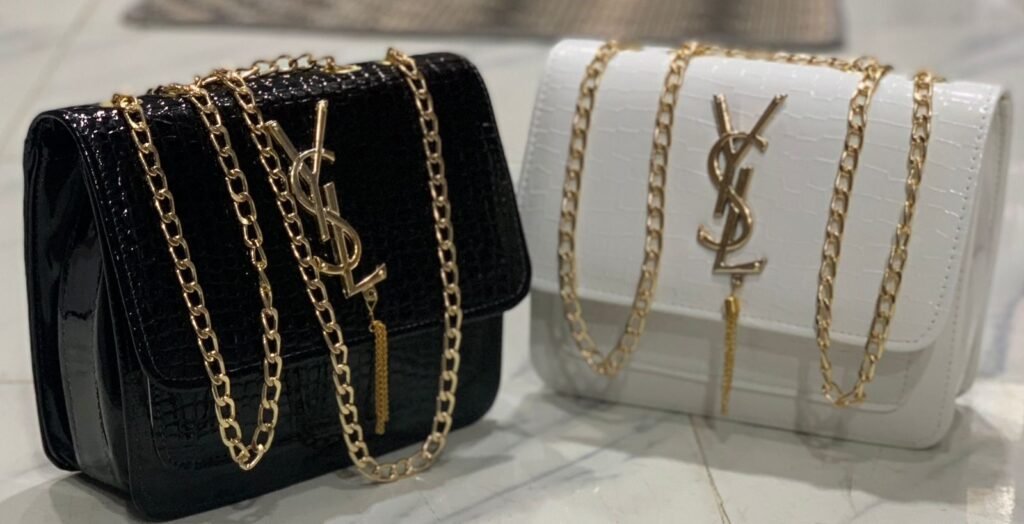 YSL Crocodile Crossbody Bag, long chain, premium quality, front logo, stylish design