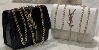 YSL Crocodile Crossbody Bag, long chain, premium quality, front logo, stylish design