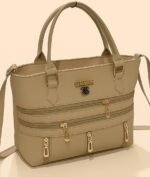 7 zipper hand bag with long adjustable belt and front 5 zip compartments showcasing spacious design