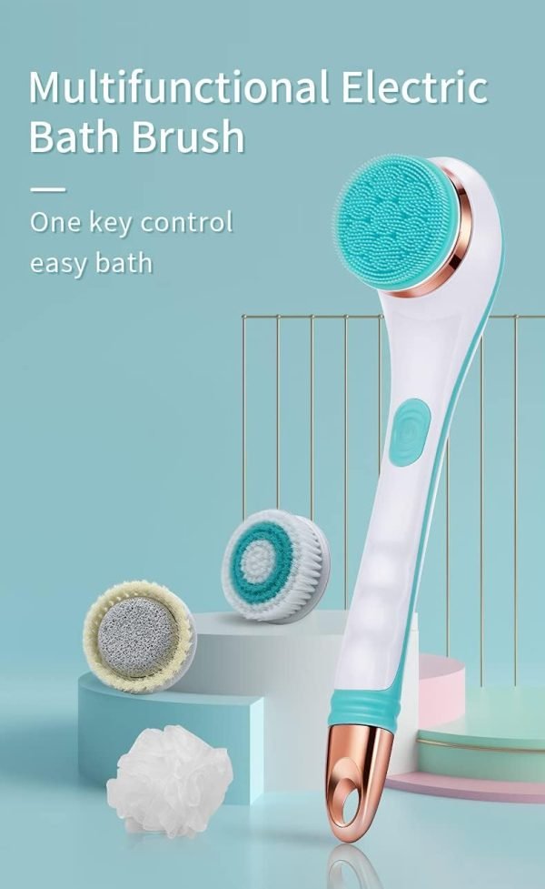 Cnaier 4-in-1 Electric Body & Back Scrubber, rechargeable bath brush, exfoliation, deep cleansing, body care