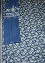 Bin Saeed Lawn 3-Piece Suit | Blue Floral Printed Lawn Fabric with Botanical Border