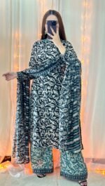 Bin Saeed Lawn 3-Piece Unstitched Suit | White Printed Lawn Fabric with Geometric & Abstract Motifs - Image 5