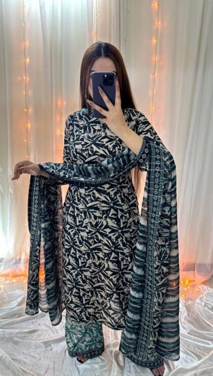 Bin Saeed Lawn 3-Piece Unstitched White Printed Suit Front View