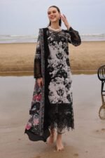 “Elegant Sequence Embroidery Lawn Shirt with Chiffon Dupatta & Trouser – 5 Best Summer Styles 2025 - Image 2