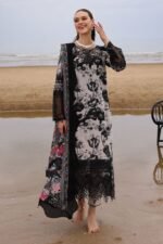 “Elegant Sequence Embroidery Lawn Shirt with Chiffon Dupatta & Trouser – 5 Best Summer Styles 2025 - Image 4