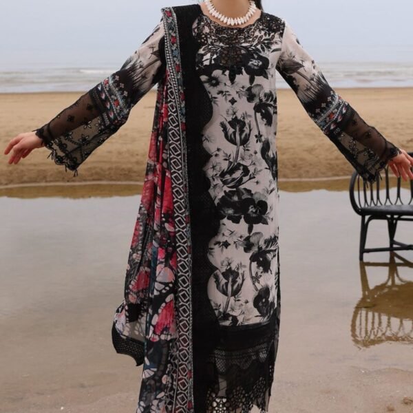 Elegant Sequence Embroidery Lawn Shirt with Chiffon Dupatta & Trouser – PixelCartHub”