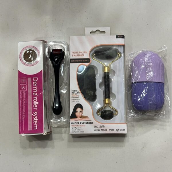 Marble Jade Roller Combo Pack with Ice Roller & Derma Roller – PixelCartHub