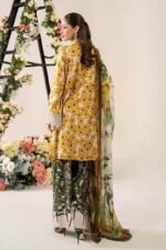 Yellow Lawn Suit 3Pc Unstitched with Chiffon Dupatta & Sequence Embroidery – Summer Collection 2025