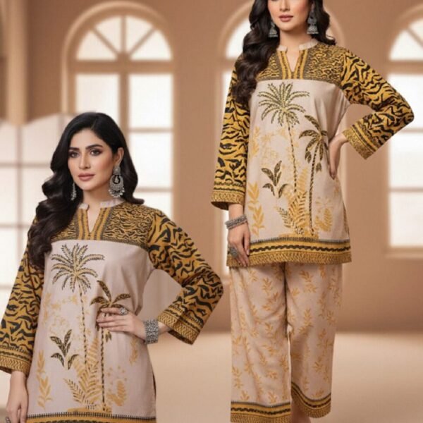 Fusion Luxury Corduroy Edition 2Pc Women Dress