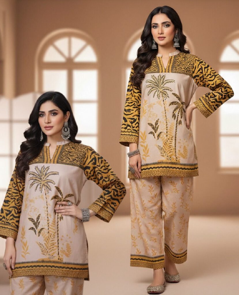 Fusion Luxury Corduroy Edition 2Pc Women Dress