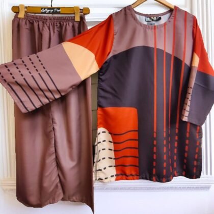 Red and Black 2Pc Co-ord Set for Women