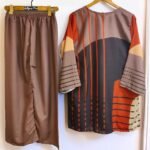 Stunning Abstract Print Lawn Suit – Red and Black 2Pc Co-ord Set for Women