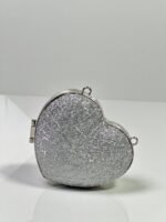 Sparkly Heart Shaped Clutch Bag – Glitter Evening Party Purse for Women | PixelCartHub - Image 4
