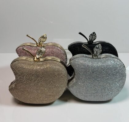 Glamorous Apple Shape Evening Clutch – luxury party and wedding handbag for women