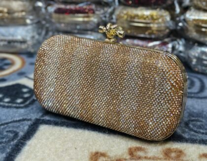 Crystal Studded Party Wear Clutch Bag for Women – Luxury Evening Handbag