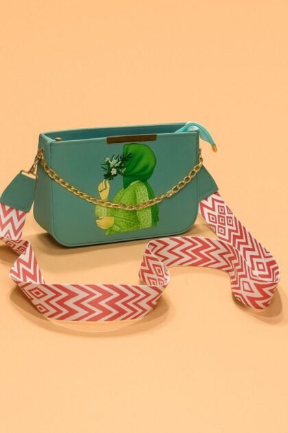 Hijab Art Crossbody Bag for Girls with printed strap