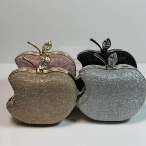 Apple Shape Evening Clutch for Women Glamorous Party Wedding Handbag