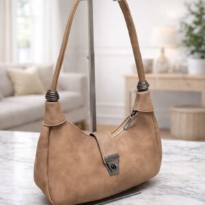 Trendy Shoulder Bag for Women Premium Faux Leather Handbag with Stylish Silver Clasp