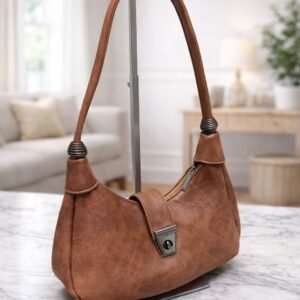 Trendy Shoulder Bag for Women Premium Faux Leather Handbag with Stylish Silver Clasp
