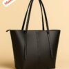 Faux Leather Tote Bag for Women Green Large Capacity Shoulder Bag