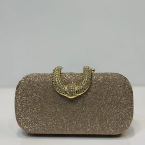 Glitter Clutch Bag for Women Crystal Handle Party Evening Handbag