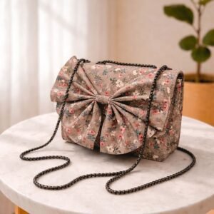 floral bow clutch bag for women with chain strap elegant evening purse