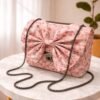 floral bow clutch bag for women with chain strap elegant evening purse