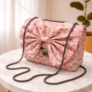 floral bow clutch bag for women with chain strap elegant evening purse