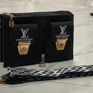 Women crossbody bag with dual front pockets and multi compartments