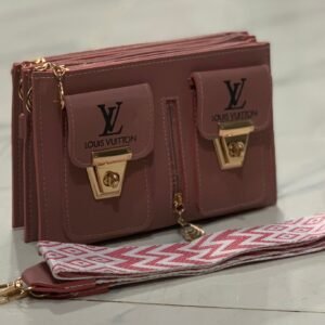 Women crossbody bag with dual front pockets and multi compartments