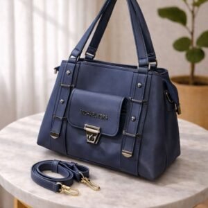 womens synthetic leather handbag large capacity shoulder bag with front pocket