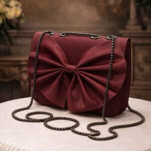 bow clutch bag for women with chain strap stylish party purse