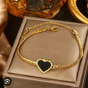 gold plated heart pearl bracelet for women with cuban link chain elegant jewelry