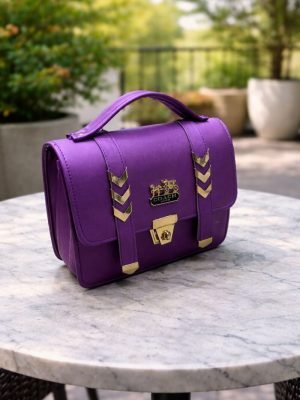 Top-Handle Crossbody Bag for Women with adjustable belt and gold buckle