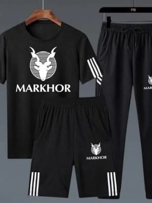 Men's Markhor 3-Piece Tracksuit – Black & White